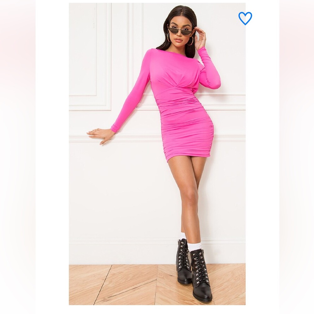 Super down small hot pink mini dress